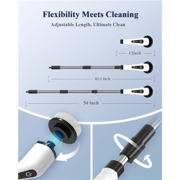 Electric Spin Scrubber,Cordless CleaningBrush with 7Replaceable Drill BrushHeads - Picture 3 of 7